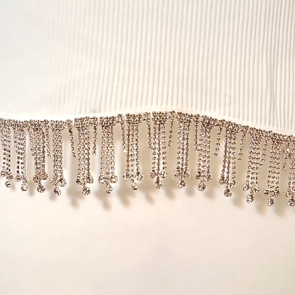 Rhinestone Ribbed Tank Top - Picture 3 of 3